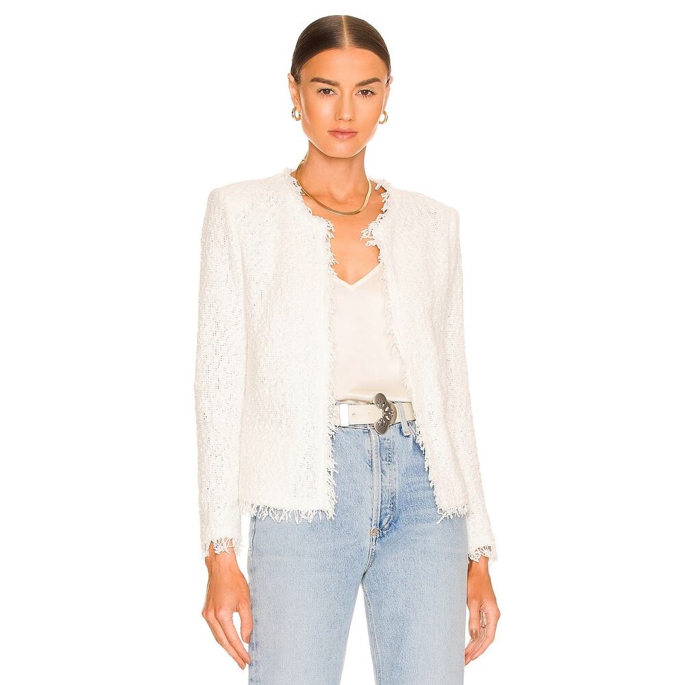 IRO Paris Womens‎ Open Cardigan Fringe Sweater Size 40 US 6 Shavani Jacket $395